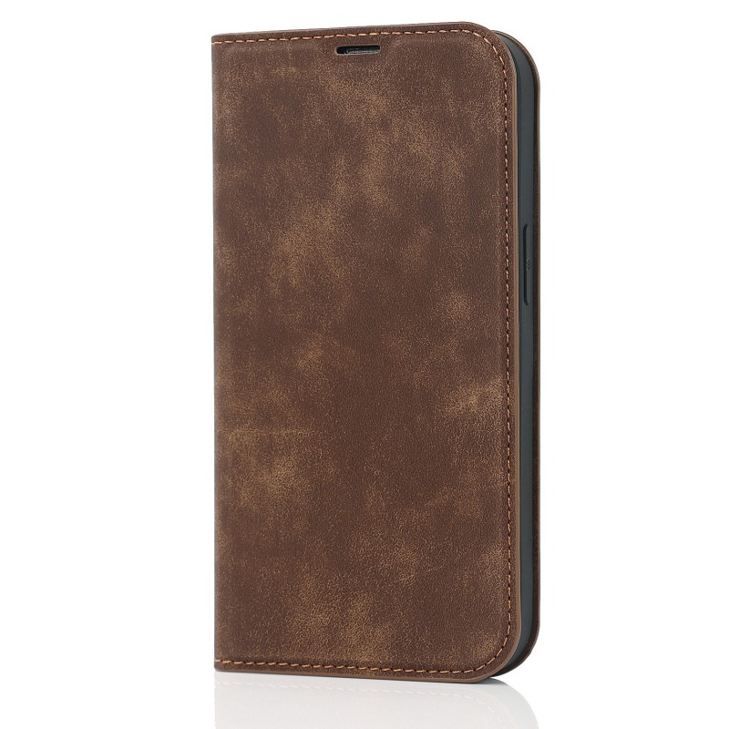 Flip Leather Case with MagSafe, Magnetic Wireless Charging, Card Slot